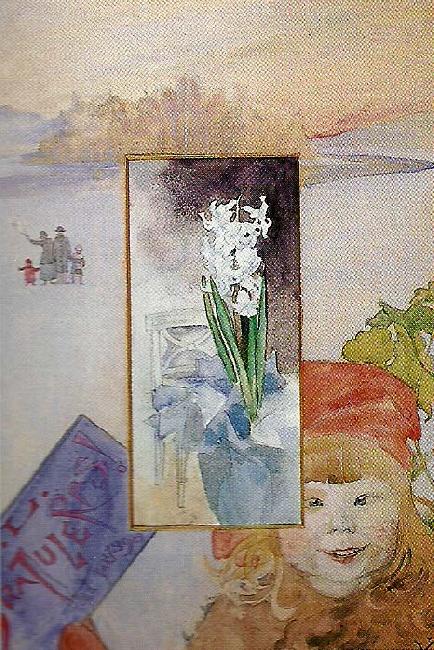Carl Larsson fodelsedagshyacinten oil painting picture